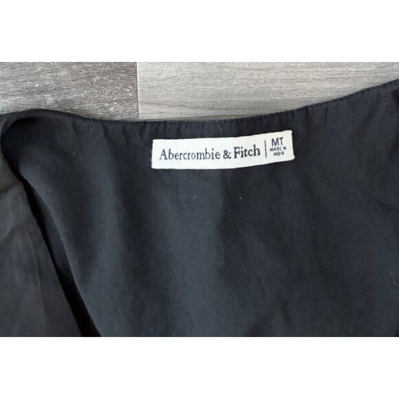 Abercrombie Black Tiered Mini Dress Size MT Medium Tall Ruffle - Picture 5 of 6